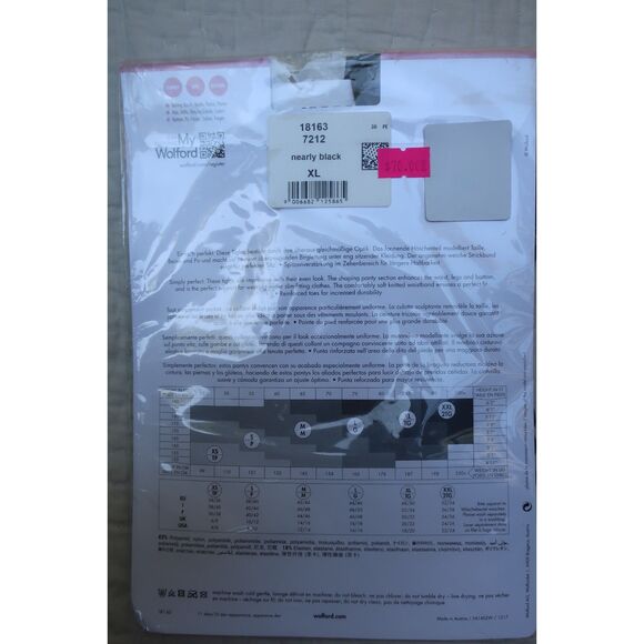 WOLFORD XL Black Sheer Control Top Tights - Picture 3 of 4